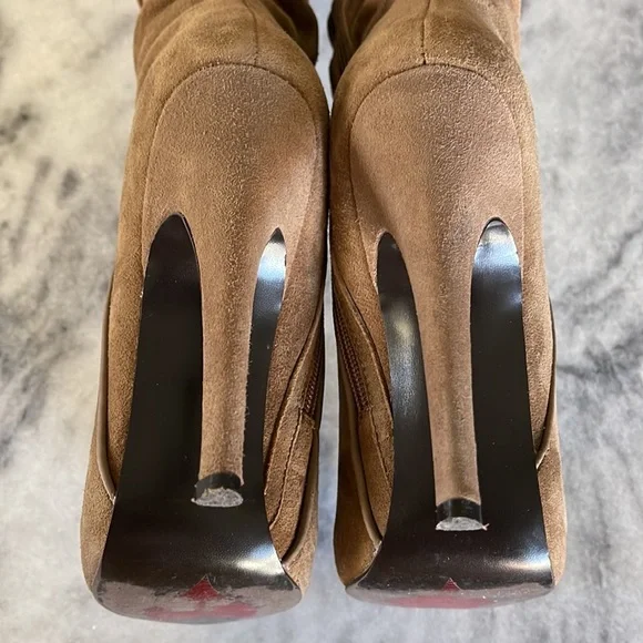 Luichiny ruched suede knee platform boots US 7 - Picture 6 of 12